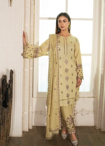 MAH-E-NOOR BY SIDRA ALEEM D - 05 Lawn embroidery suit with texture Lawn embroidery dupatta