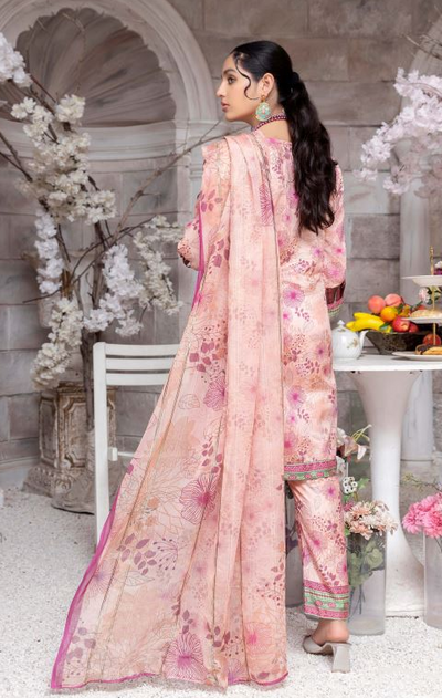 AIN ALIF Viscose Full Suit Print Suit Chiffon Dupatta