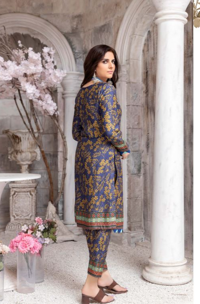 AIN ALIF Viscose Full Suit Print Suit Chiffon Dupatta