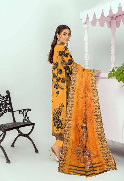 Viscose embroidery suit with diamond embroidery dupatta