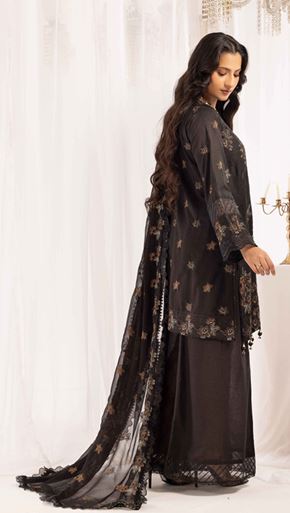 JASMIINE MAHEES RA 05 Elegant embroidered karandi suit with embroidered crinkle duppata