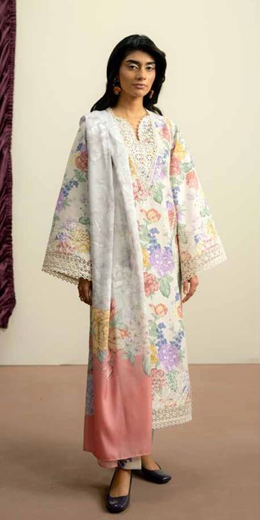 THE BARE MINIMUM AL-25-V8-10 Embroidered Digital Printed Suit with Digital Printed Dupatta