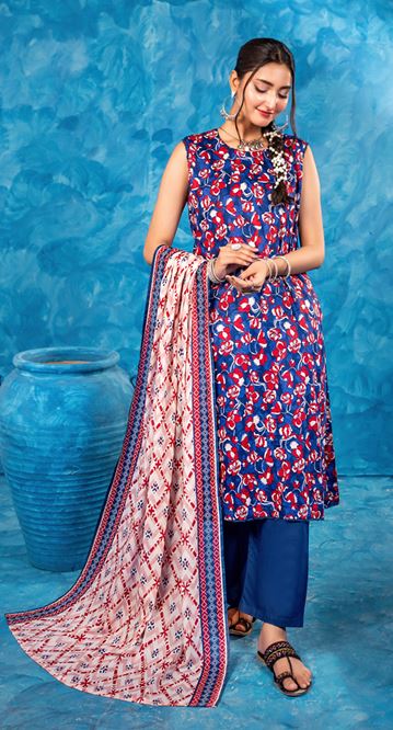 ZESH 19 Lawn Print suit 3 piece