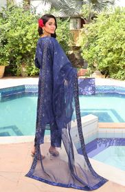 HERMOSA CREATION D 01 Semi Stitched Fancy Embroidered Suit with Fancy Embroidered Dupatta  With Complimentary Jewellery and Clutch