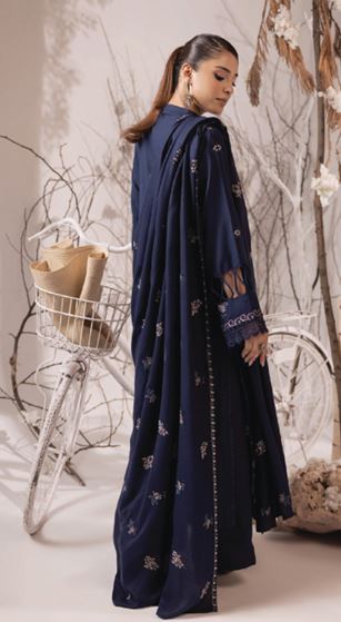 IRINA HUMDUM 05 Premium Embroidered P E A C H  W O O L Collection with Embroidered Same Fabric Shawl