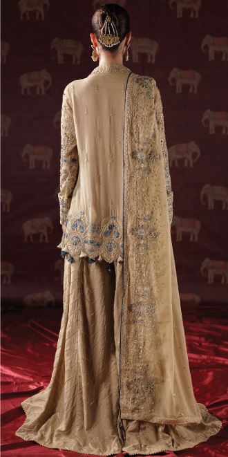 MEERAL BY SAAD SHAIKH D-005 Embroidered Hand Embellished  Chiffon Suit With Embroidered Chiffon  duppata