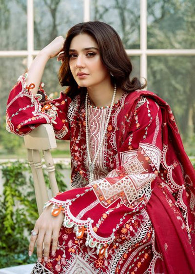 FREESIA BIN ILYAS 103 A Dyed Lawn Borer Embroidered Shirt With Dyed Embroidered Dupatta 3 PC