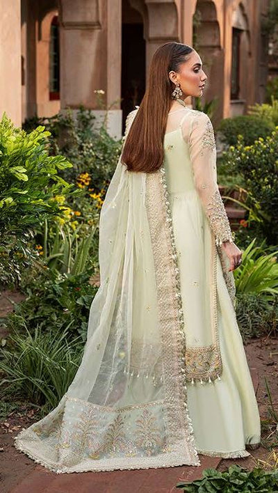 AYLIN SAGE HAND EMBELLISHED ORGANZA SUIT WITH ORGANZA DUPATTA