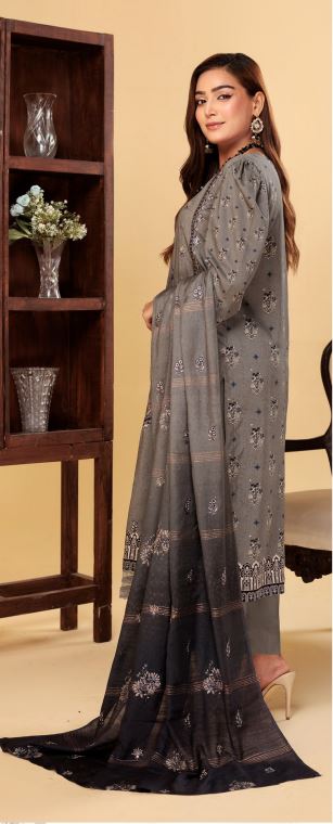 Luxury Viscose embroidery suit with khaddi viscose dupatta