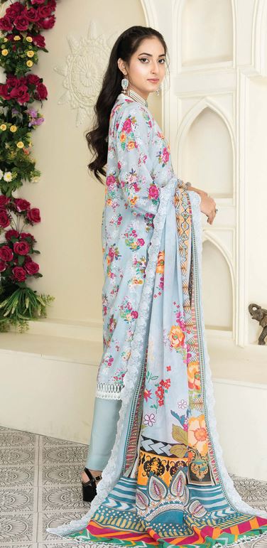 MASHAAL RA 05 Lawn Embroidery Suit With Voil Embroidery Dupatta