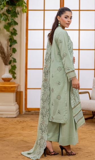 BISMILL PALWASHA V/20 D#05 Exclusive Full  Embroidered Bareeza keandi Shirt with special Embroidered crinkle Duppta