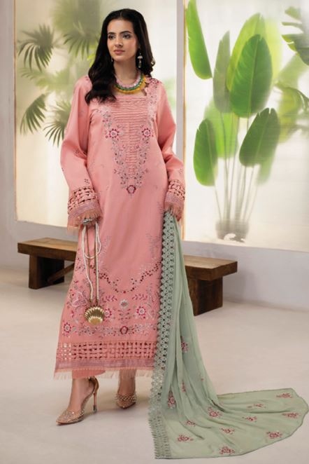 ELLENA HUMDUM 06 Premium Embroidered Viscose Collection with Heavy Embroidered Chiffon Dupatta.