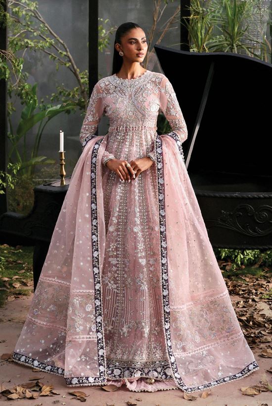 LA FUCHSIA AFROZEH ZEAL ALF-25-V1-06 EMBROIDERED ORGANZA SUIT WITH EMBROIDERED DUPATTA