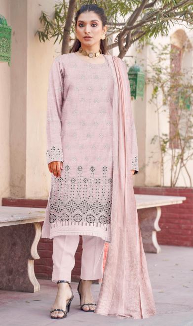 PEHNAWA MUNTAHA V/56 06 Lawn Chikan Kari Embroidery Suit With Crinkle Embroidery Dupatta