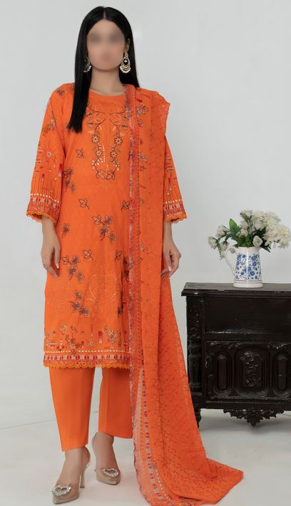KOMAL FATIMAS V/1983 06 Lawn Embroidery Suit With Crinkle Dupatta