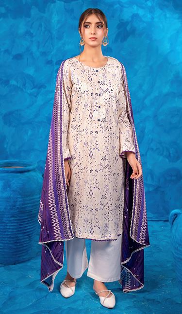 ZESH 20 Lawn Print suit 3 piece