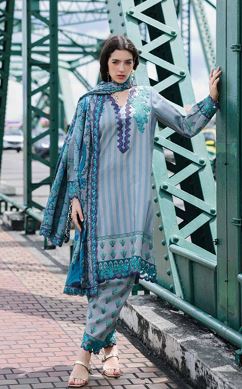 COMBINATION CHARIZMA CCW6-06 Linen Embroidery Suit with Irish Linen Shawl