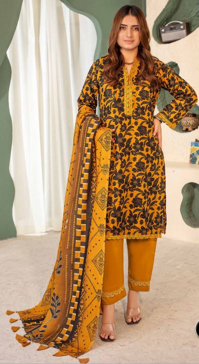 MAJAJANI 06 Khaddar Print suit 3 piece