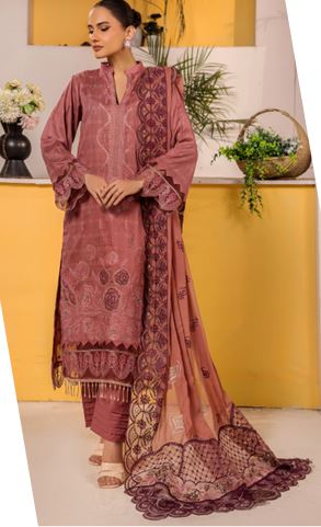 AALAYA PREMIUM V/04 02 Lawn Embroidery Suit With Fancy embroidery Dupatta