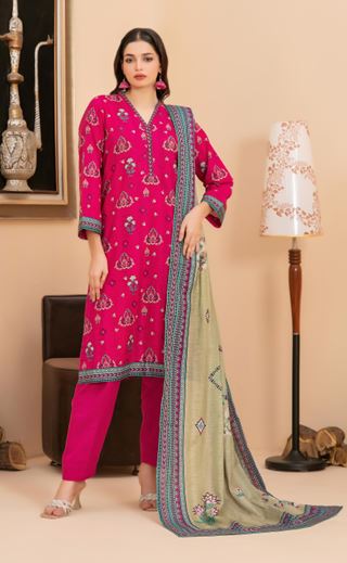 RAHAF TAWAKKAL 4788 Un-Stitched Digital Printed Khaddar Shirt Designs with  Exclusive Digital Printed Khaddar Dupatta & Un-Stitched Plain Khaddar Shalwar Fabric