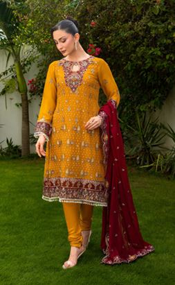 LUMINARA MANAHIL LAKHANI AMBER 06 Unstitched Luxury Embroidered Chiffon Collection