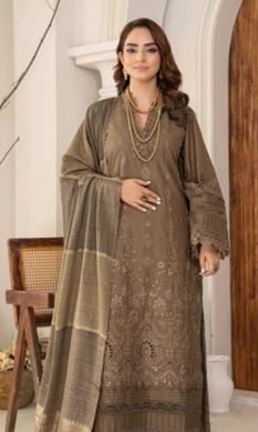 NAQSH AALAYA V/5 06 Luxury Lawn Embroidery Suit With Rangoli Voil Dupatta