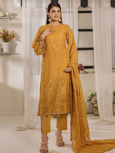 Premium lawn embroidery suit with crinkle chiffon embroidery dupatta