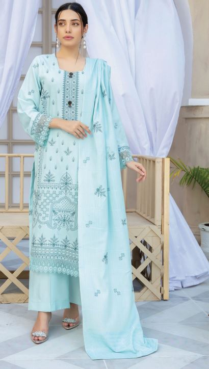 V/1734 D-06 Pashmina Embroidery suit with Pashmina Embroidery Shawl