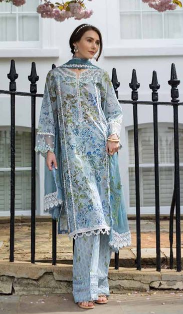 BASIC SOBIA NAZIR 6A Embroidered Lawn Suit With Printed Chiffon Dupatta