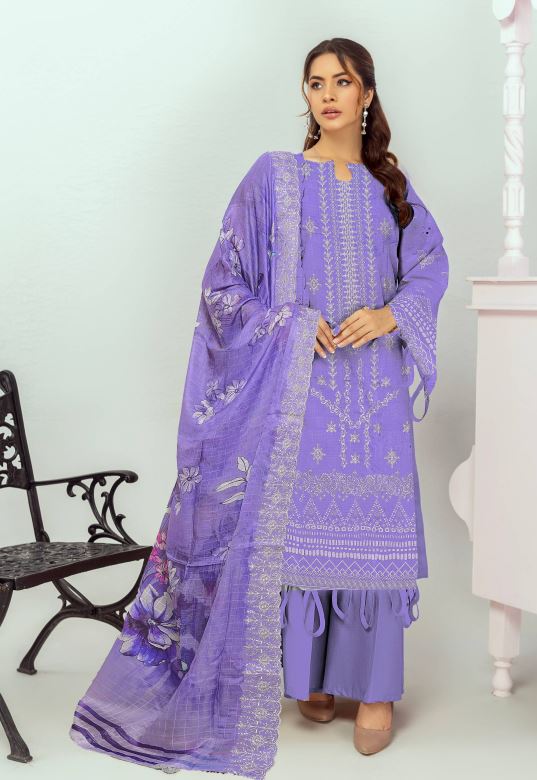 Viscose embroidery suit with diamond embroidery dupatta