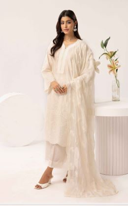 NAYAAB AALAYA V/2 08 Luxury Lawn Embroidery Suit with crinkle embroidery Dupatta