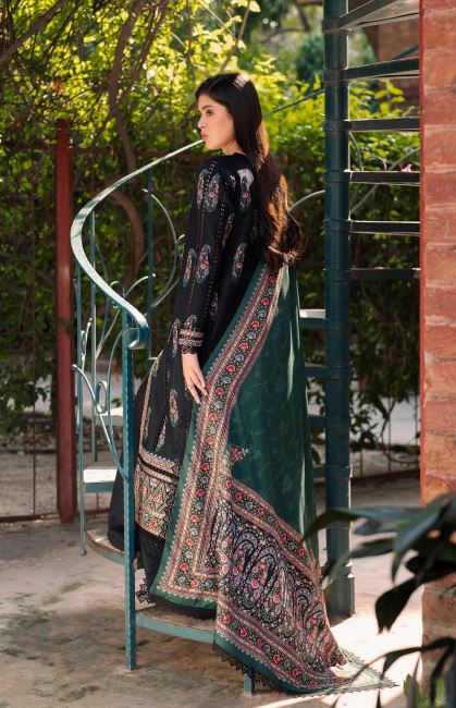 Bin Ilyas Diara Unstitched Embroidered Khaddar 3pc