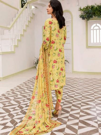 SANAM SAEED AANGAN Premium Viscose Full Print Suit with Crinkle Print Dupatta