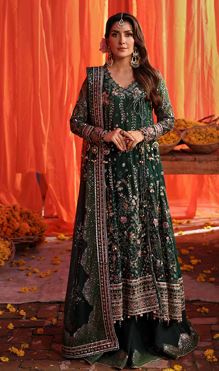 JHOOMRO NUREH NL-83 Luxury embellished and embroidered 4 peice chiffon collection with stiched duppata