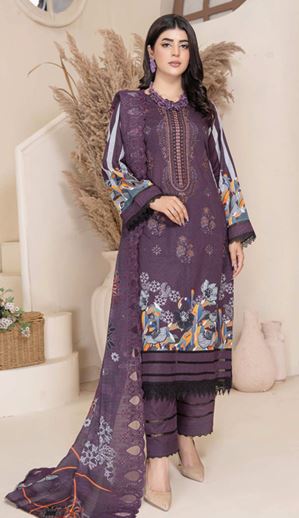 MAHNOOR MUNTAHA V/127 06 Lawn Embroidery Suit With Diamond Embroidery Dupatta