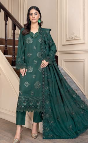 MAHGUL RA 06 Fancy peach embroidered shirt with fancy wool velvet yarn embroidered stitch patch shawl