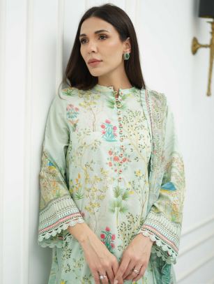 CA-24-V1-02 Luxury Cambric Print suit with Dobby Dupatta