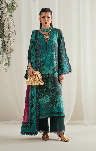 ERES BONITA BIN ILYAS 1106 B Embroidered  Viscous Printed Suit  With Digital Printed  Chiffon Dupatta