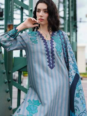 COMBINATION CHARIZMA CCW6-06 Linen Embroidery Suit with Irish Linen Shawl