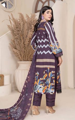 MAHNOOR MUNTAHA V/127 06 Lawn Embroidery Suit With Diamond Embroidery Dupatta