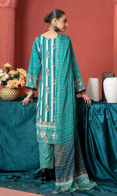 Lawn Embroidery suit with fancy Dupatta