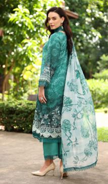 DAILY DELIGHTS NUREH DD-22 Embroidered slub linen viscose collection with bamber chiffon dupatta