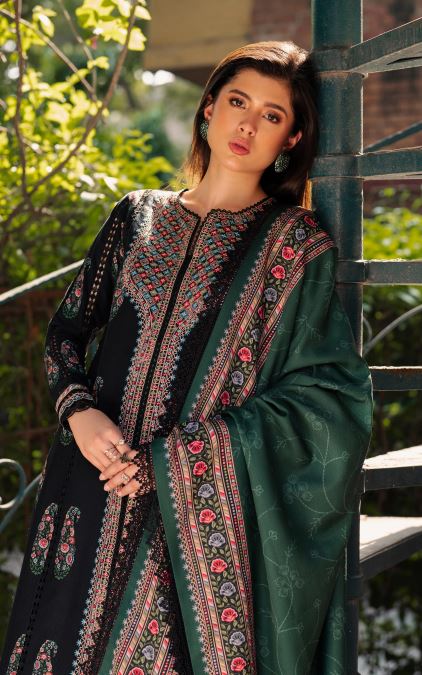 Bin Ilyas Diara Unstitched Embroidered Khaddar 3pc