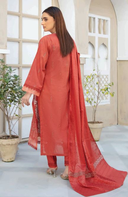 Lawn Embroidery suit with fancy Dupatta