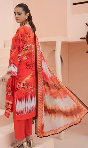 AIN ALIF V/361 06 Printed And Embroidered Viscous Bana Dora With Diamond  Dupatta And Fine Plain Trousers