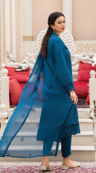 Karandi embroidery suit with chiffon embroidery dupatta