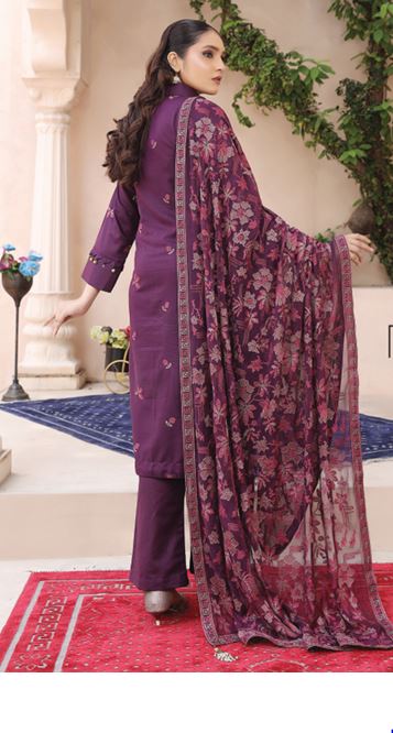 Rangoon RA 06 Exclusive karandi embroidery shirt exclusive bamber embroidered shawl with karandi plain trouser