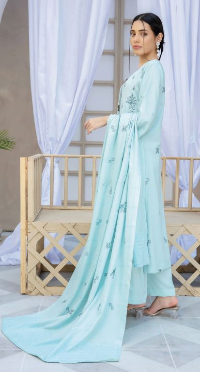 V/1734 D-06 Pashmina Embroidery suit with Pashmina Embroidery Shawl