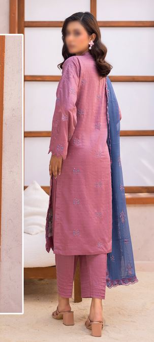 Luxury Viscose Black Slub Embroidery Suit with Chiffon Embroidery Dupatta