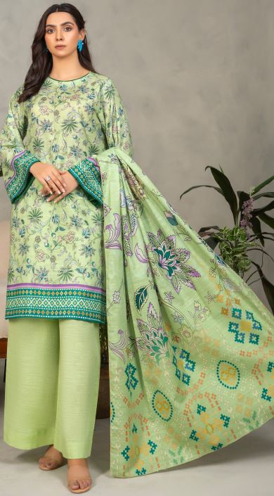 MANAAR V/4 D-06 Khaddar Print suit with khaddar Print Dupatta